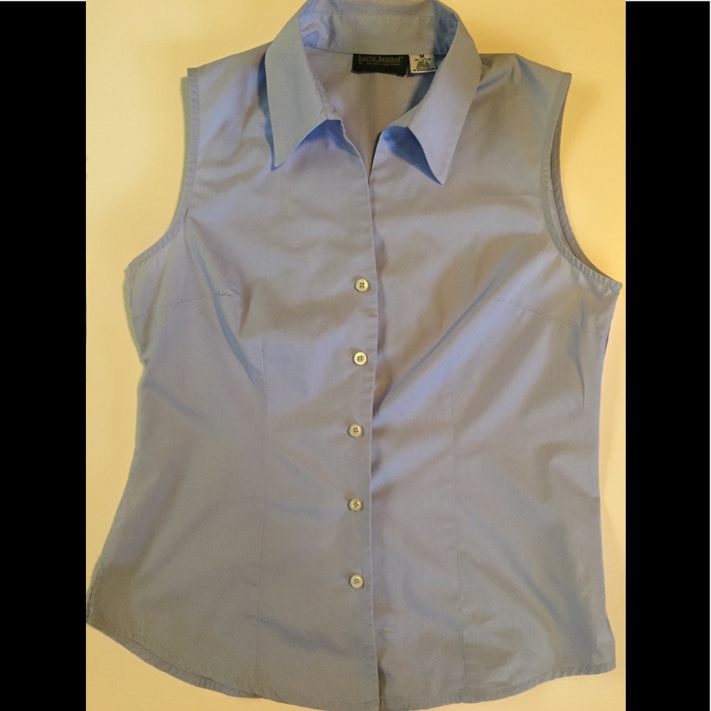 Harvé Benard, sky blue, sleeveless blouse Med, $15.